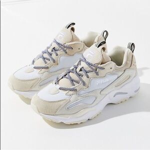 Fila Cream and White Athletic Shoes